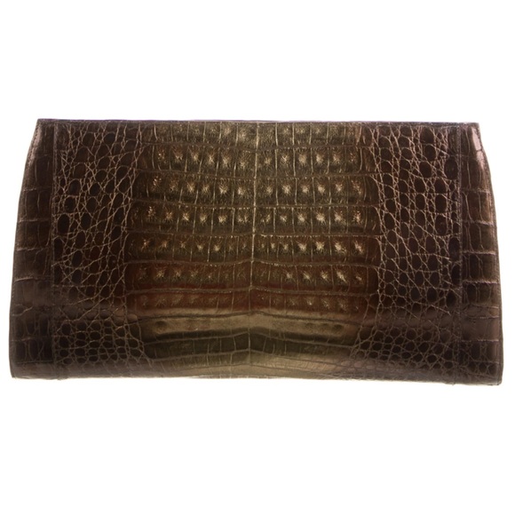 Authentic NANCY GONZALEZ Genuine Crocodile Clutch - Picture 2 of 10